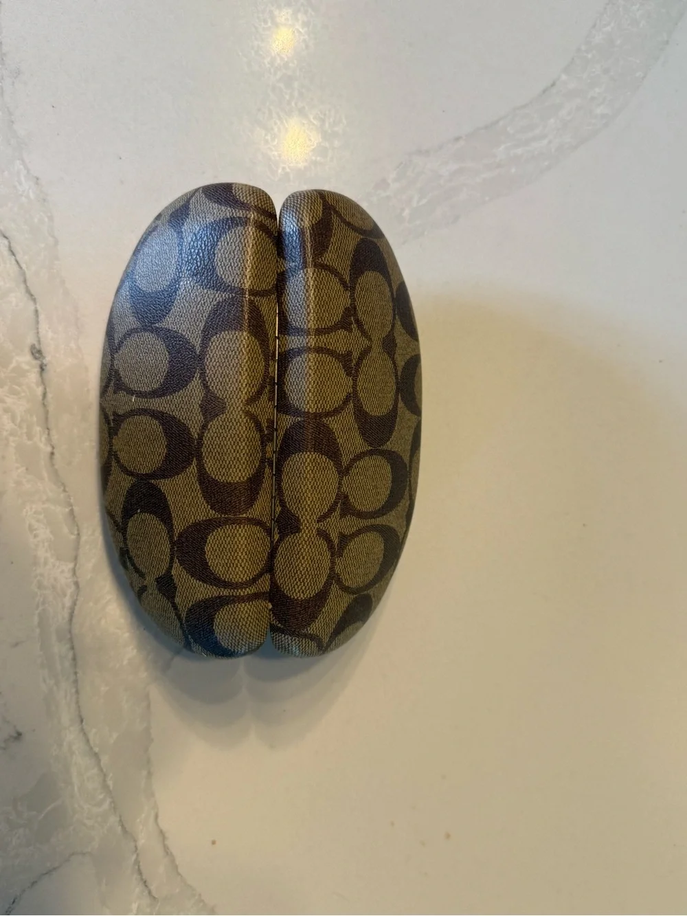 Coach Signature Canvas Eyeglass Case in Brown and Dark Brown